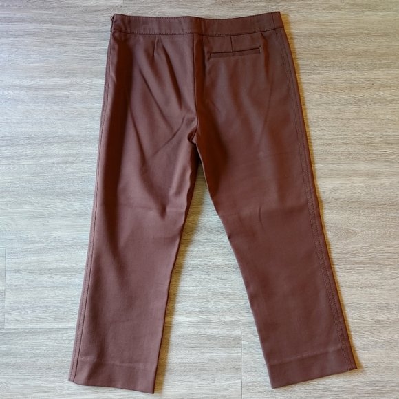 CELINE Chocolate Brown Cropped Dress Pants - Picture 5 of 13